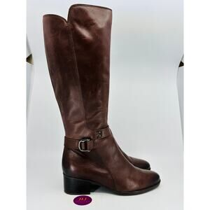Naturalizer Women's Koka Chocolate Leather Knee High Riding Boots Size 9.5 M